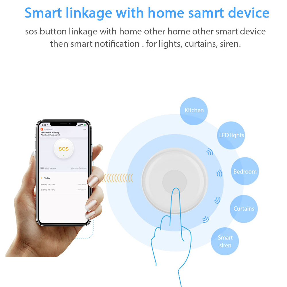 Smart Elderly Home - Wireless Panic Button Tuya Old Man