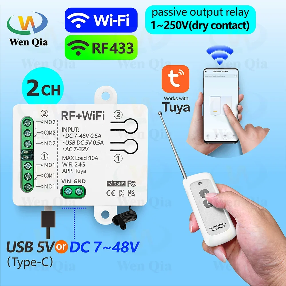 Smart Home Ventilation - 2CH Smart Light Switch Tuya,WiFi &