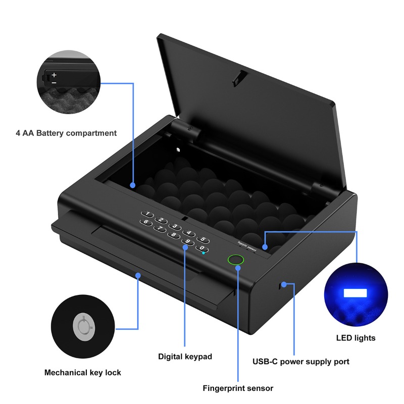 Smart Fingerprint Handgun Safe - Smart Home Box review and price