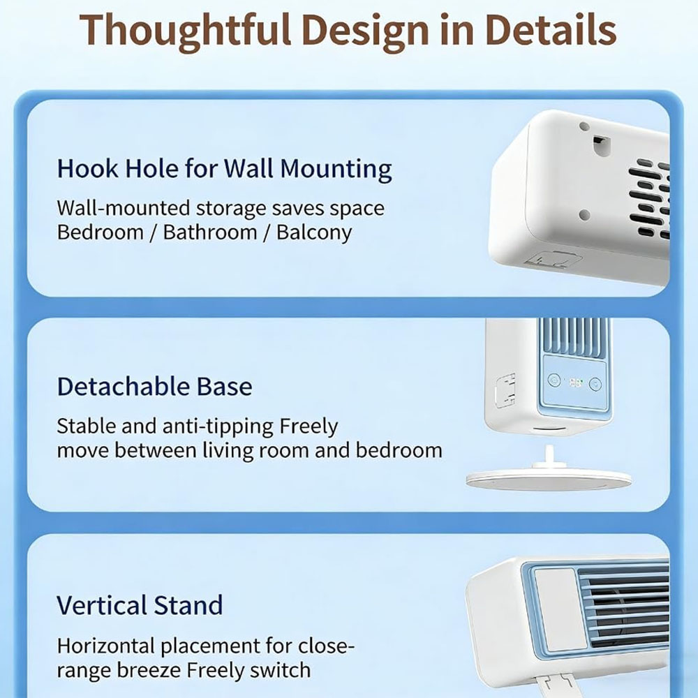 3600mAh USB Rechargeable Tower - Smart Home Ventilation review and price