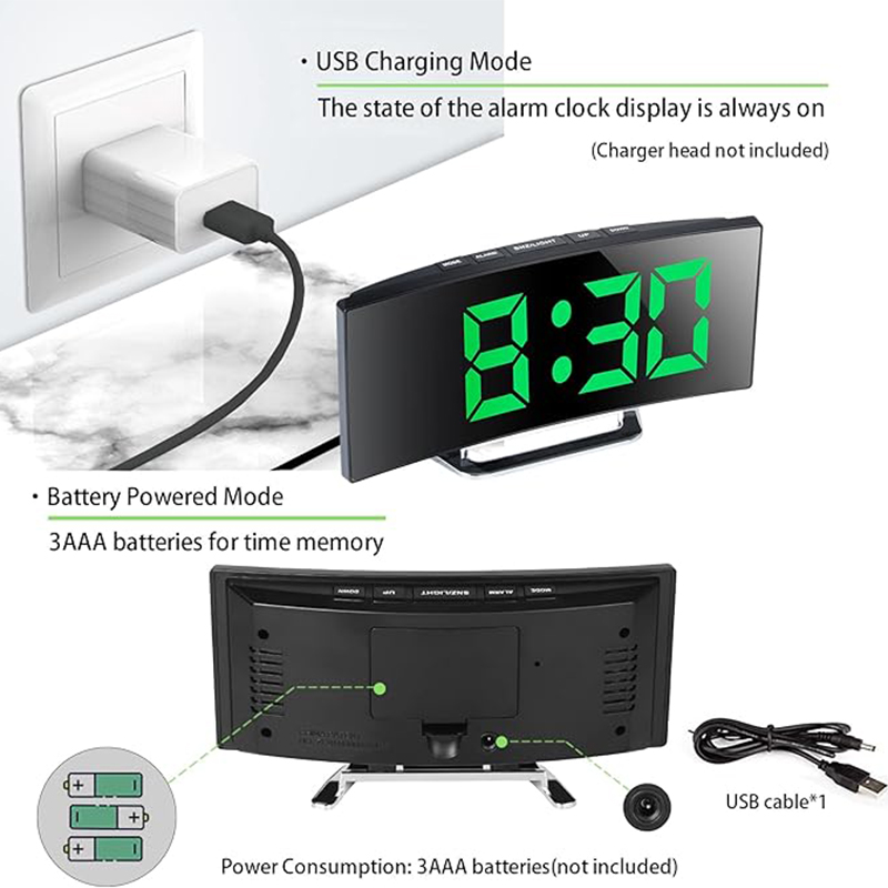 LED Digital Alarm Clock Curved - Smart Home Retrofit review and price